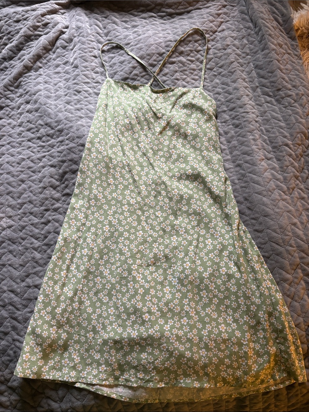 La Hearts Mint Green Daisy Slip Dress with Spaghetti Straps